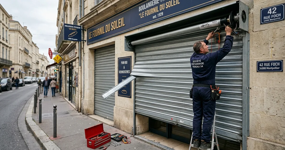 Panne Rideau Métallique Électrique Hiver Montpellier