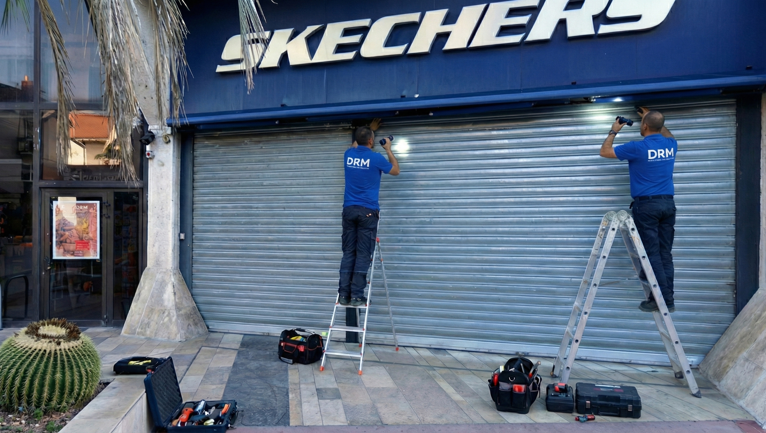 Technicien DRM en intervention pour déblocage rideau métallique à Montpellier